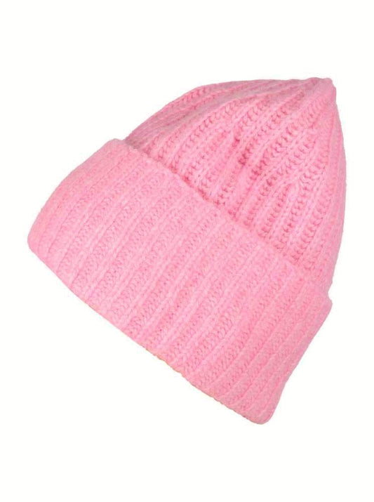 💕 Zwillingsherz Mütze Ribbon Beanie "Luxus" 100 % Kaschmir Gerippt Melangepink