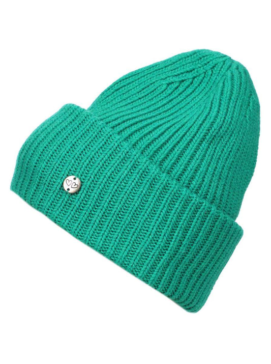 💕 Zwillingsherz Mütze "Monika" Blogger Beanie Grün Wolle nachhaltig