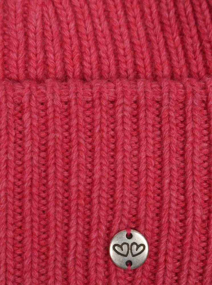 💕 Zwillingsherz Mütze "Monika" Blogger Beanie Pink Wolle nachhaltig