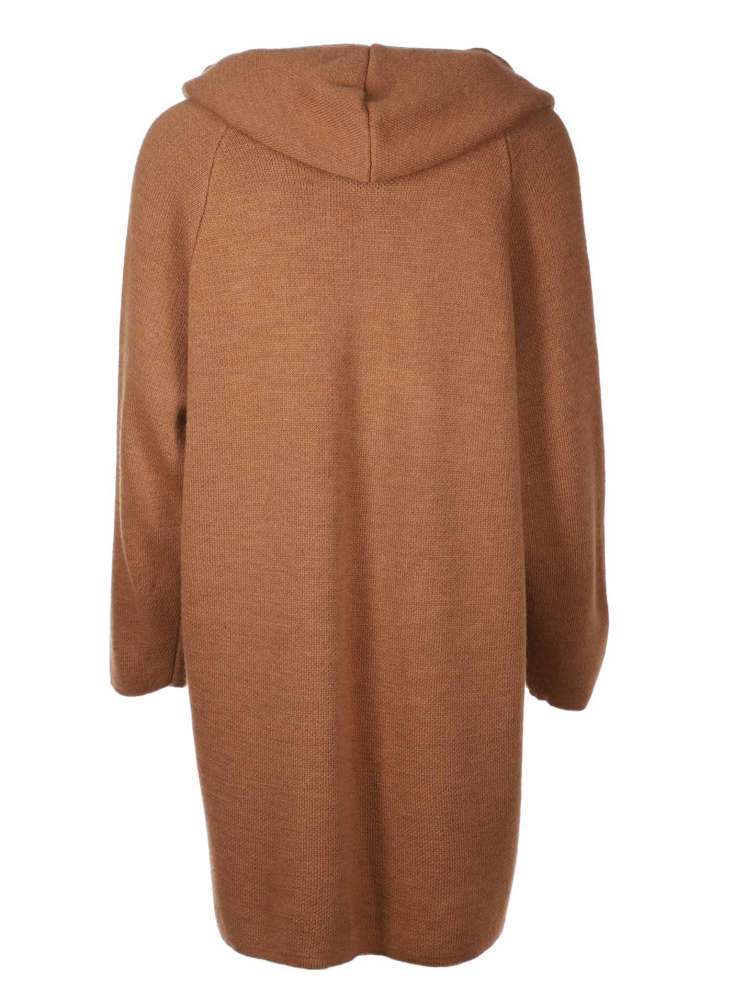 💕 Zwillingsherz Strickjacke "Annabell" Cognac Strickmantel offen