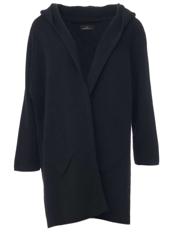 💕 Zwillingsherz Strickjacke "Annabell" Schwarz Strickmantel offen