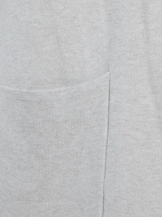 💕 Zwillingsherz Strickjacke "Janina Basic" Strickmantel offen Hellgrau